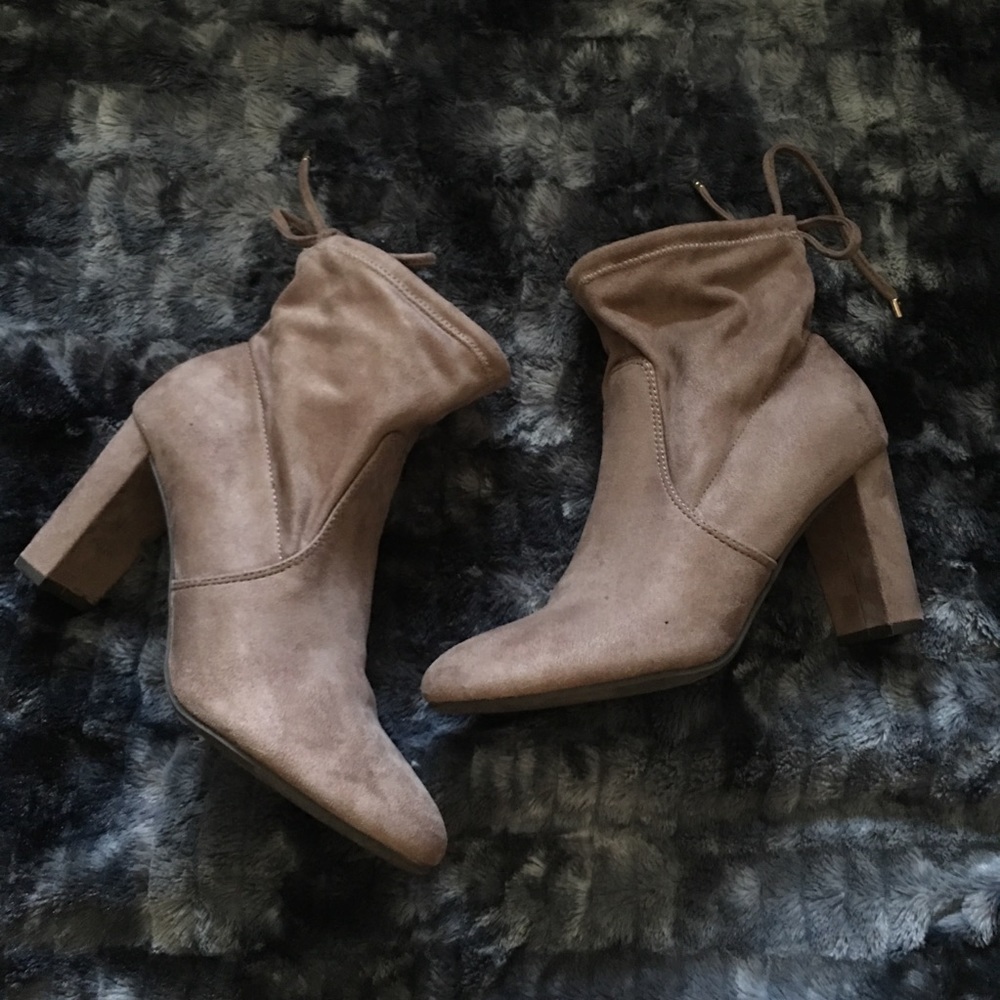 Suede ankle booties